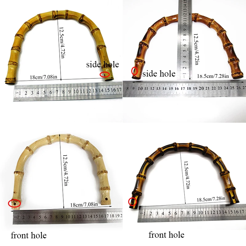 D Shape Handle for Handmade Handbag 1PC Bamboo Handle for Handcrafted Handbag Handles For DIY Bags Purse Frame 2 Colors