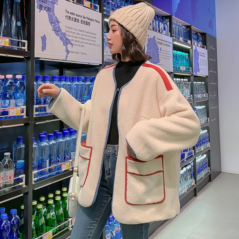 

Lamb wool coat 2020 autumn and winter new female simple and versatile Korean version of loose fashion fur one winter lamb wool