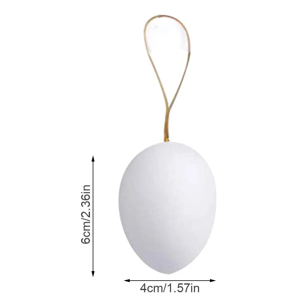 

50pcs DIY Easter Eggs 8pcs Color Pens Hanging White Plastic Eggs for DIY Painting and Decorating Easter Decoration