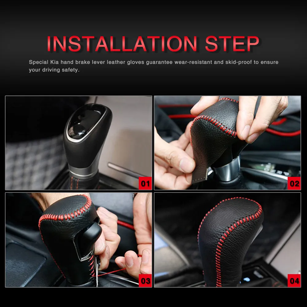 

Two of you. For Hyundai Creta IX25 2019 accessories leather gear shift knob hand brake cover Interior protection products