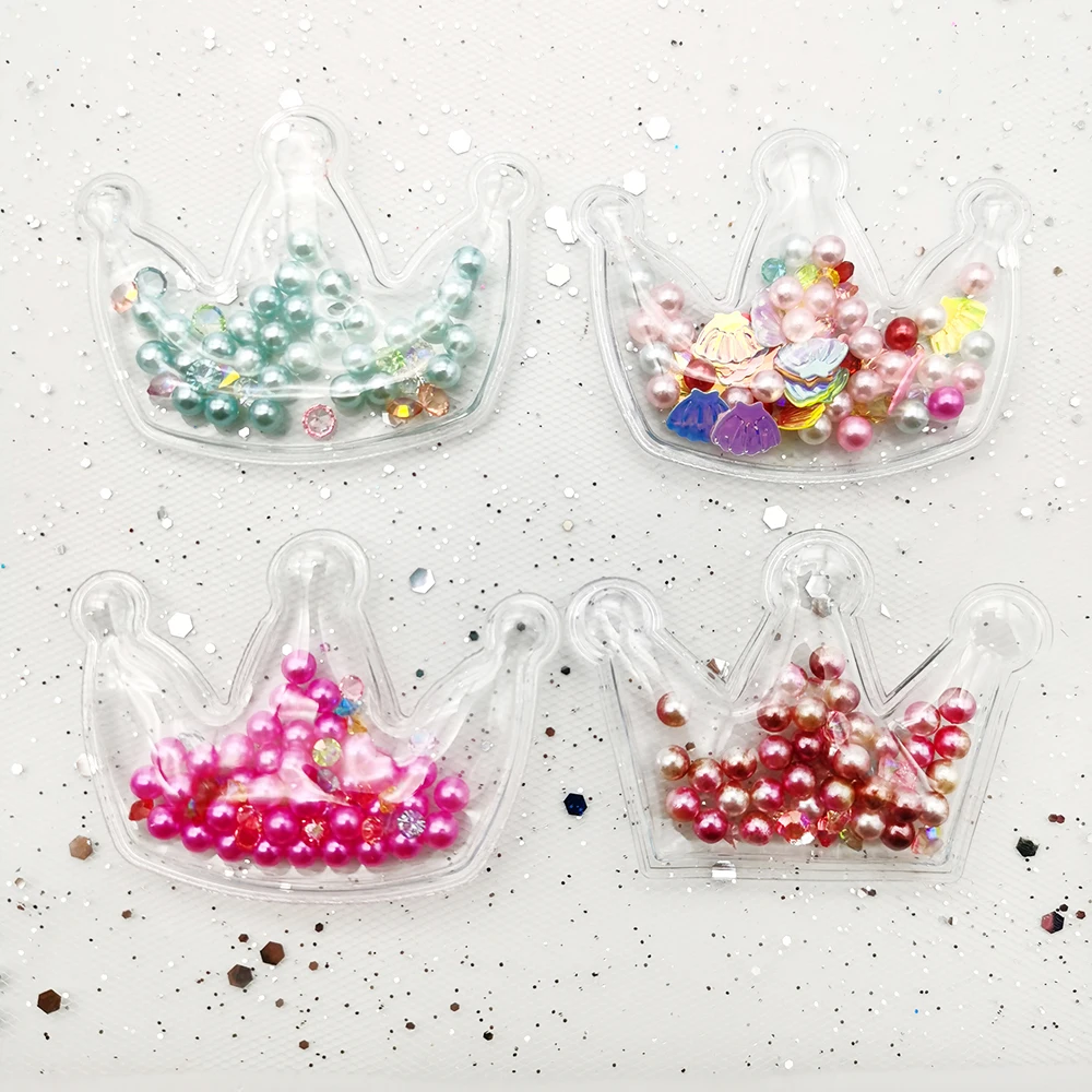Cute Transparent Plastic Bag Shakers Quicksand Beads Heart Pearl DIY Make Hair Clip Accessories Jewelry Craft 1Yc10436 | Дом и сад