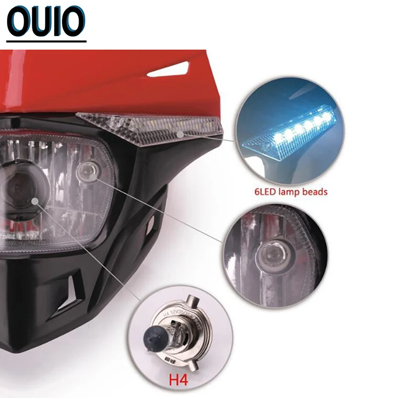 Motorcycle Headlight Mask For KTM 12V Fairing Motocross Enduro Supermoto Dirt Bike Head Light Motor Assembly EXC SX MX |