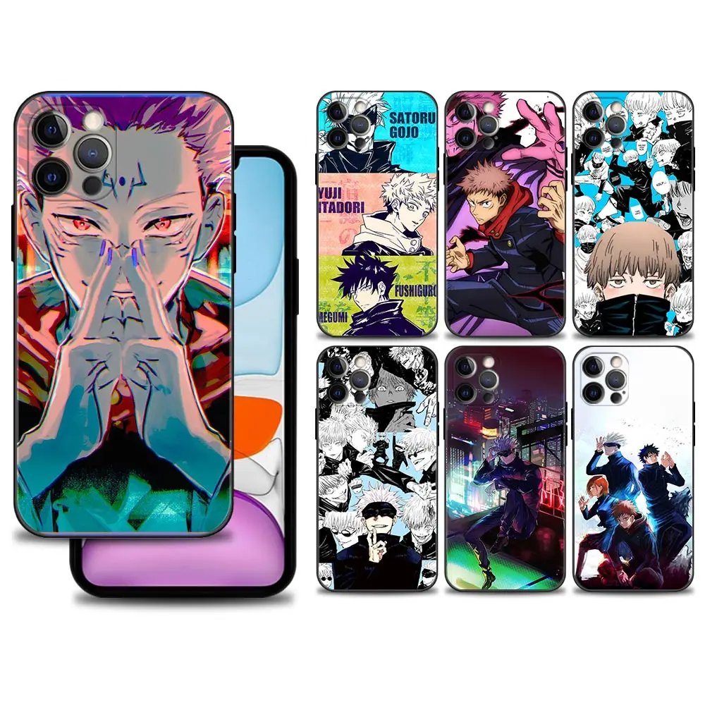 

Jujutsu Kaisen Anime Phone Case For iPhone 13 12 11 Pro Max 12Mini XS XR X 8 7 6s 6 Plus 5 5S SE Cover Silicone Capa Black Shell
