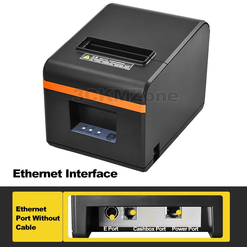 Ethernet port 80 мм Термопринтер автоматический резак чековый принтер маленький билетный штрих-код чековый POS принтер с USB или Ethernet портом - Цвет: Ethernet port