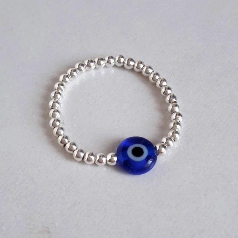 

Reduce Fidget Anxiety Ring For Men Meditation Rotate Reduce Pressure Beads Rings Women Turkish Evil Eye Ring Jewelry Gift