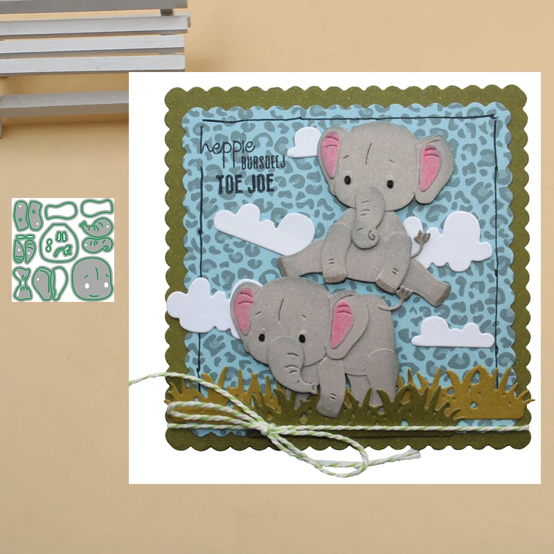 Lucky Goddess ремесло металлические режущие штампы слон тело набор скрапбук Бумага