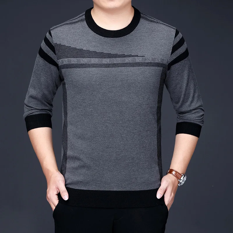 

Mens Sweaters Men's Winter O-neck Knitted Sweater Men Casual Cashmere Knit Sweater Pullovers Patchwork Warm Knitting Jumper Male