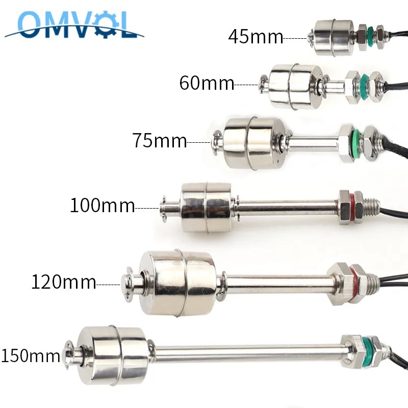 Датчик уровня воды поплавковый выключатель (нержавеющая сталь) 45 мм/60 мм/75 мм/100