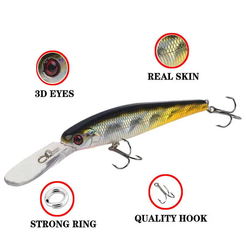 

6Pcs/set 12.5cm/13.5g Artificial ABS Plastic Hard Bait 3D Eye 6# Hook Bionic Bait Sea Fishing Lure Outdoor Swimbait Lake