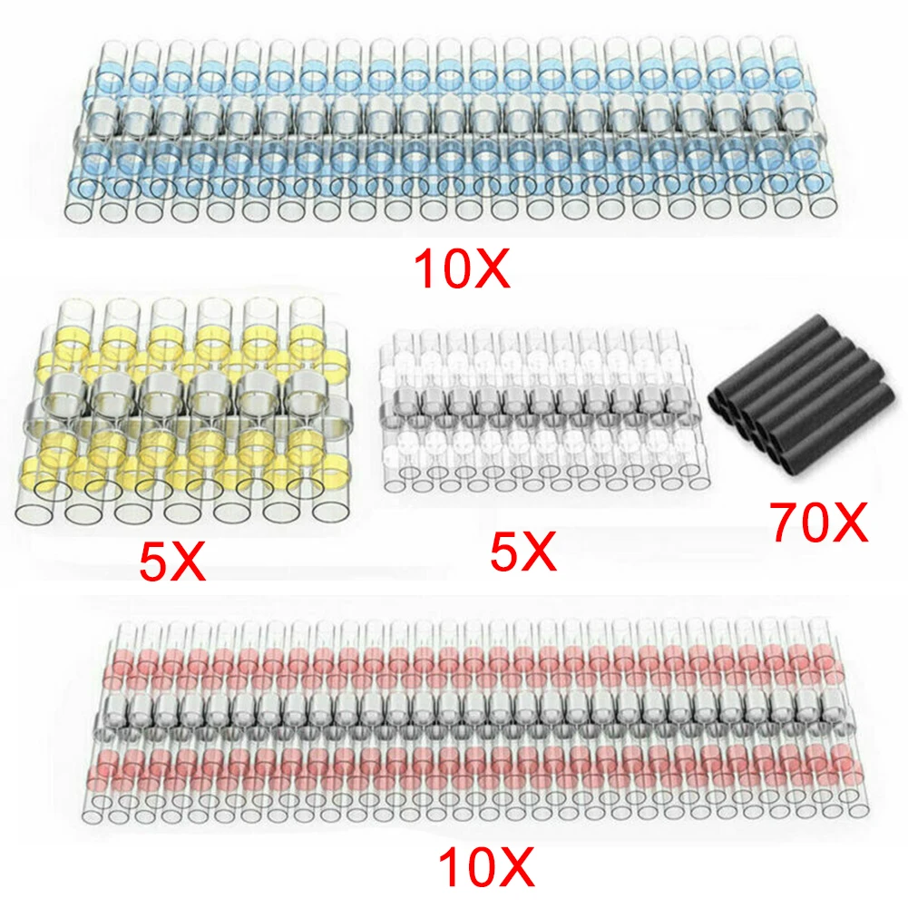 

100Pcs Wire Terminals Heat Shrink Sleeve Wire Butt Terminals Connectors