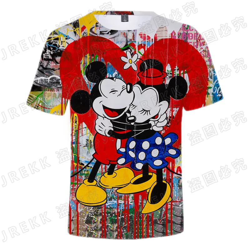 Летняя 3D футболка с мультяшным героем Диснея рисунком Микки Мауса для мужчин