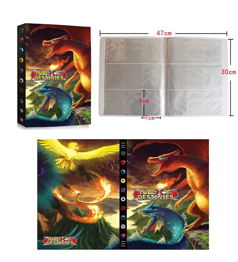 Soporte de sol y luna para ni&ntilde;os, colecci&oacute;n de tarjetas de Pokemon, libro de francaise, libro cargado, lista de juguetes, regalo, 432 Uds.-3