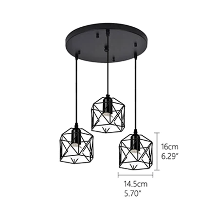 G Disc plate style Винтаж 3 головы сочетание черный Кованое железо подвесной светильник E27 220V 110V свет для кухни гостиной спальни коридор, Ресторан - Цвет корпуса: G Disc plate style