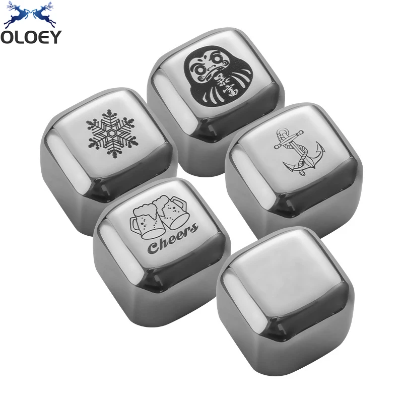 

Stainless Steel Ice Cubes Quick-Frozen Foreign Wine Beer Whiskey Ice Wine Stone Set Bar Household Metal Ice Cubes
