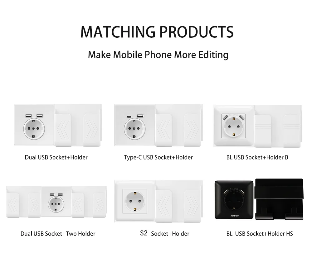 Herepow Usb Wall Power Google Home Appliance Sockets 16A EU Standard Outlet 110V-250V Dual USB Electrical Socket Charger Port |