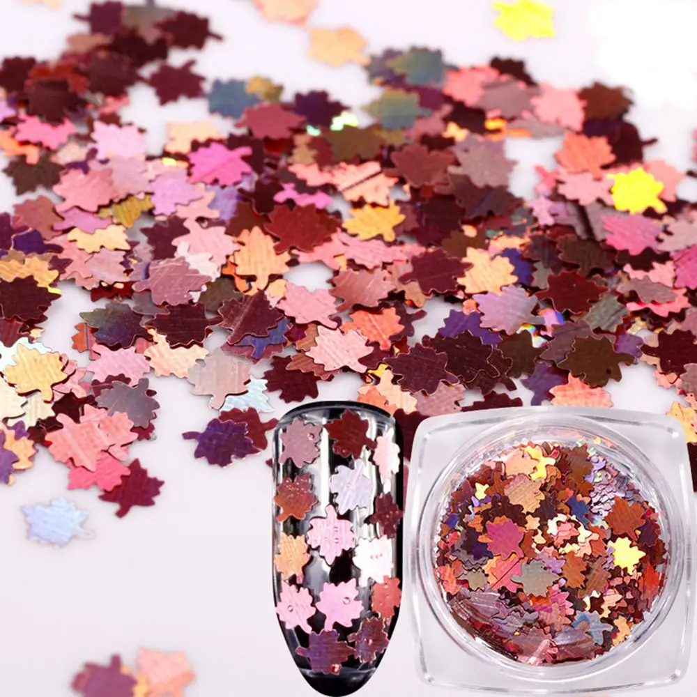 Украшения для ногтей 3D кленовые Блестки многоцветные блестки ноготь