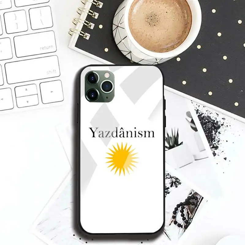 

NBDRUICAI Yazidis Flag Phone Case Tempered Glass For iPhone 11 Pro XR XS MAX 8 X 7 6S 6 Plus SE 2020 case