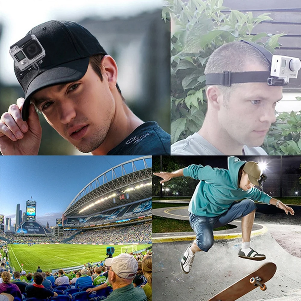 

Baseball Hat with J-Hook Buckle Mount and Screw Camera Accessories Compatible for GoPro Osmo Other Action Cameras (Black)