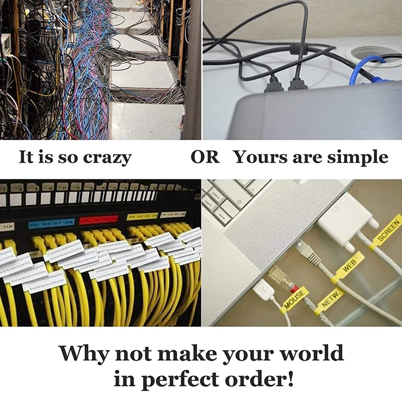 

1000Pcs Self-Adhesive Cable Label Waterproof Wire Label Tear Resistant Oil-Proof Marker Cable Cord Identification