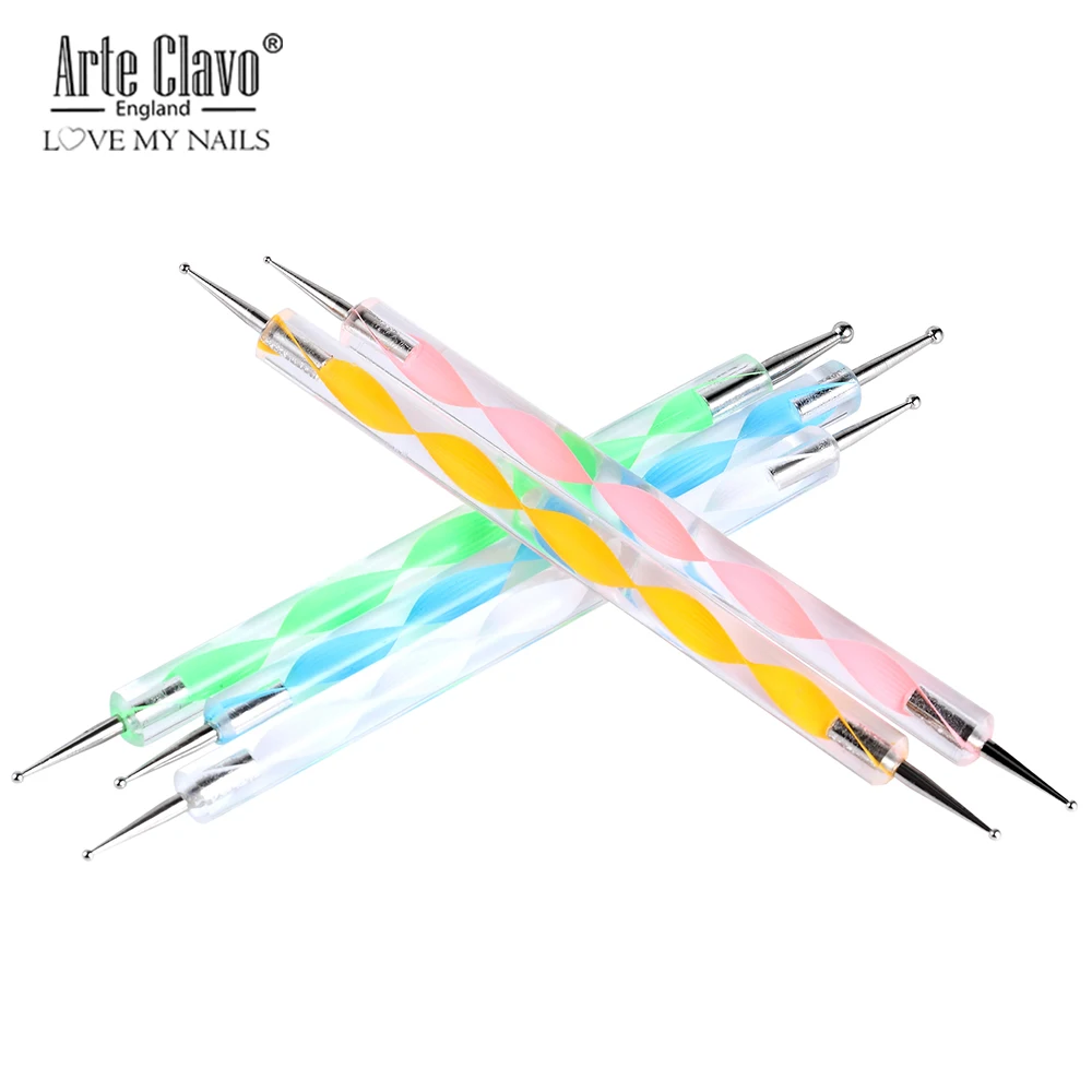 Arte Clavo 5 шт./компл. инструменты для очистки ручки украшение для УФ-геля ногтей инструмент для красоты дизайн ногтей рисовальный, чертежный инструмент для нанесения страз
