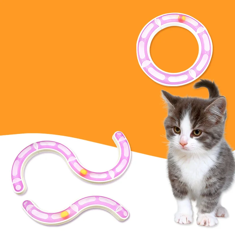 

Splicing track toy cat toy deformable assembly tease cat interactive toy pet toy