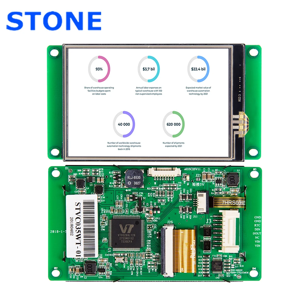 STONE 3.5 Inch HMI TFT LCD Display Module with Embedded System+Software for Industrial Use