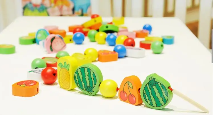 Бесплатная доставка дерево 50 шт. конструктор в форме фруктов/струнные бусины