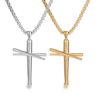 10pcs fashion alloy cross charm pendant necklace for men women jewelry party gifts 2 colors