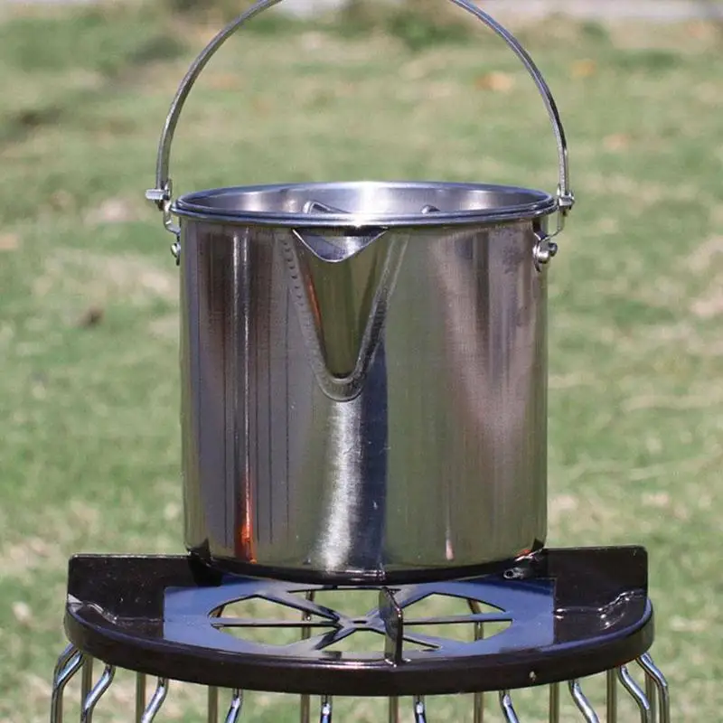 

1.2L Steel Outdoor Picnic Camping Cooking Water Kettles Hanging Pot with Lid