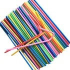 100 шт. одноразовые соломинки, гибкие пластиковые соломинки, полосатые разноцветные радужные соломинки для питья, соломинки, аксессуары для бара #25