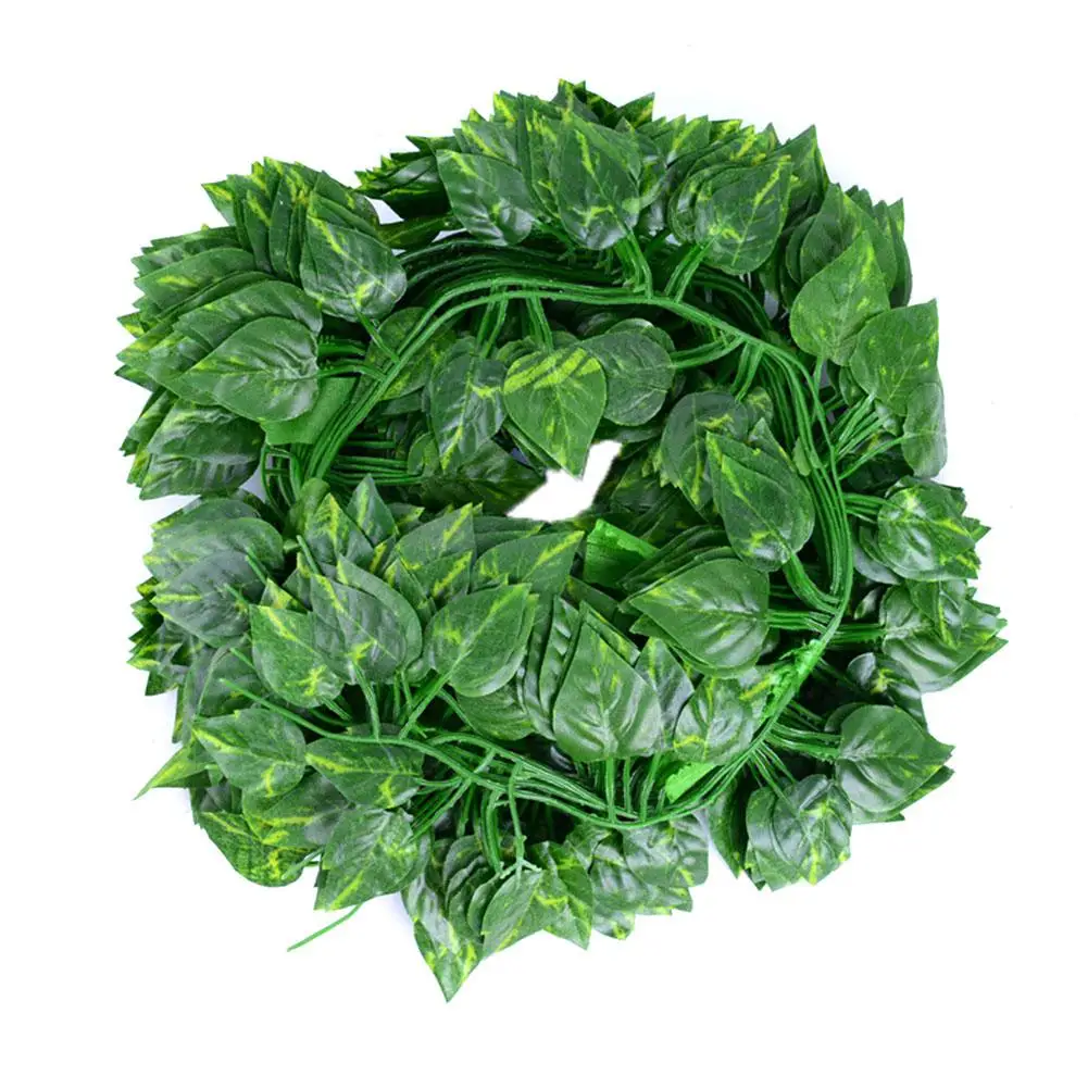 12 шт. искусственные растения криперы зеленый лист Плющ лоза для домашнего