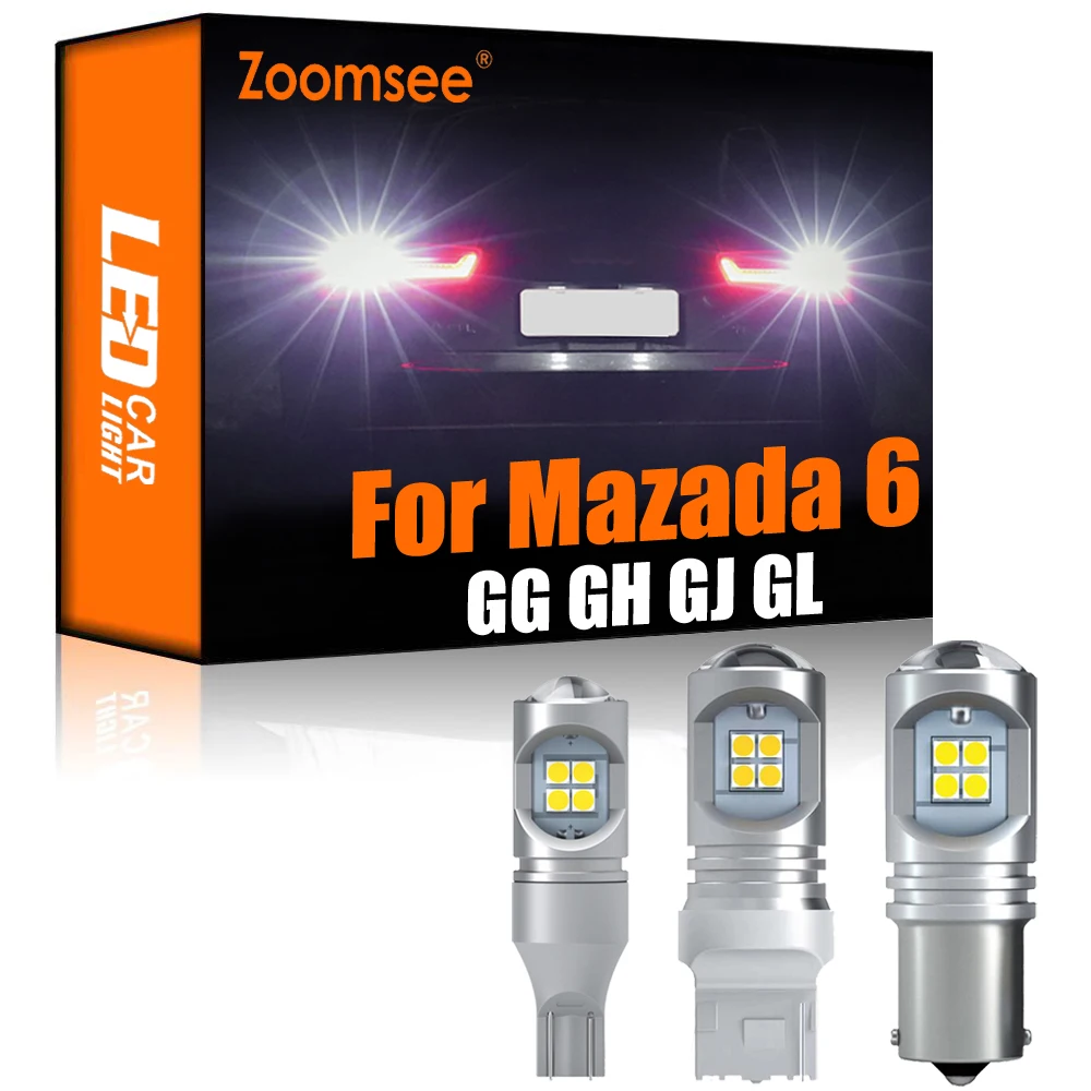 

Zoomsee; Комплект из 2 предметов, белая обратный светодиодный для Mazda 6 GG GH GJ GL седан люк 2003-2020 Canbus внешний резервный задний фонарь лампа светильник для авто