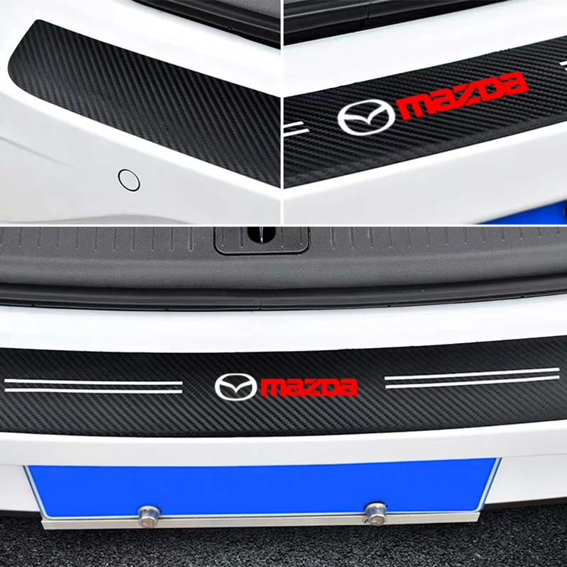 Автомобильный 3D багажник задний бампер отделка из углеродного волокна наклейка