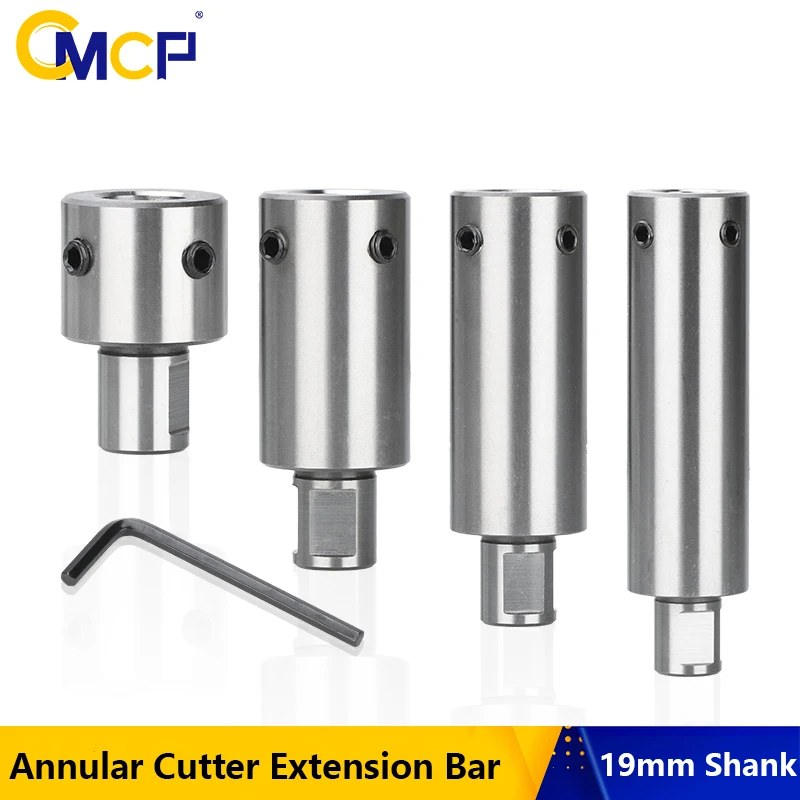 

CMCP TCT Annular Cutter Extension Bar 19mm Weldon Shank Length 25mm 50mm 75mm 100mm Annular Cutter Arbor