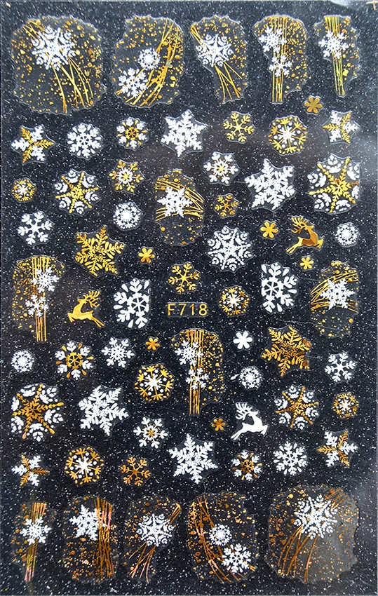 

3D Nail Sticker Decals Self-adhesive Stickers for Nails Laser Christmas Flowers Deer Stickers for Manicure Nail Art Decoration