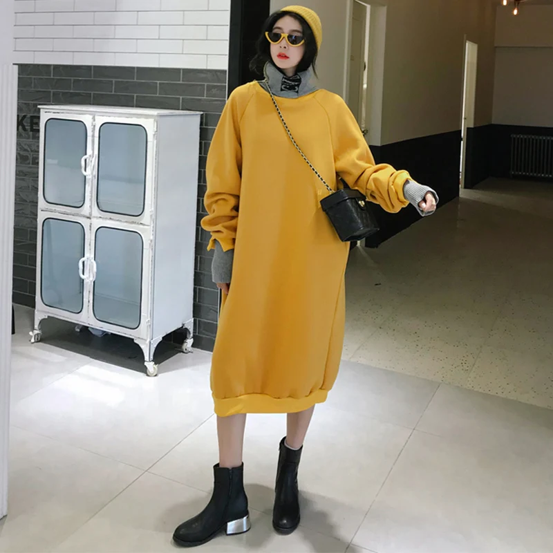 Платье свитер с высоким воротом женское платье длинным рукавом на осень и зиму