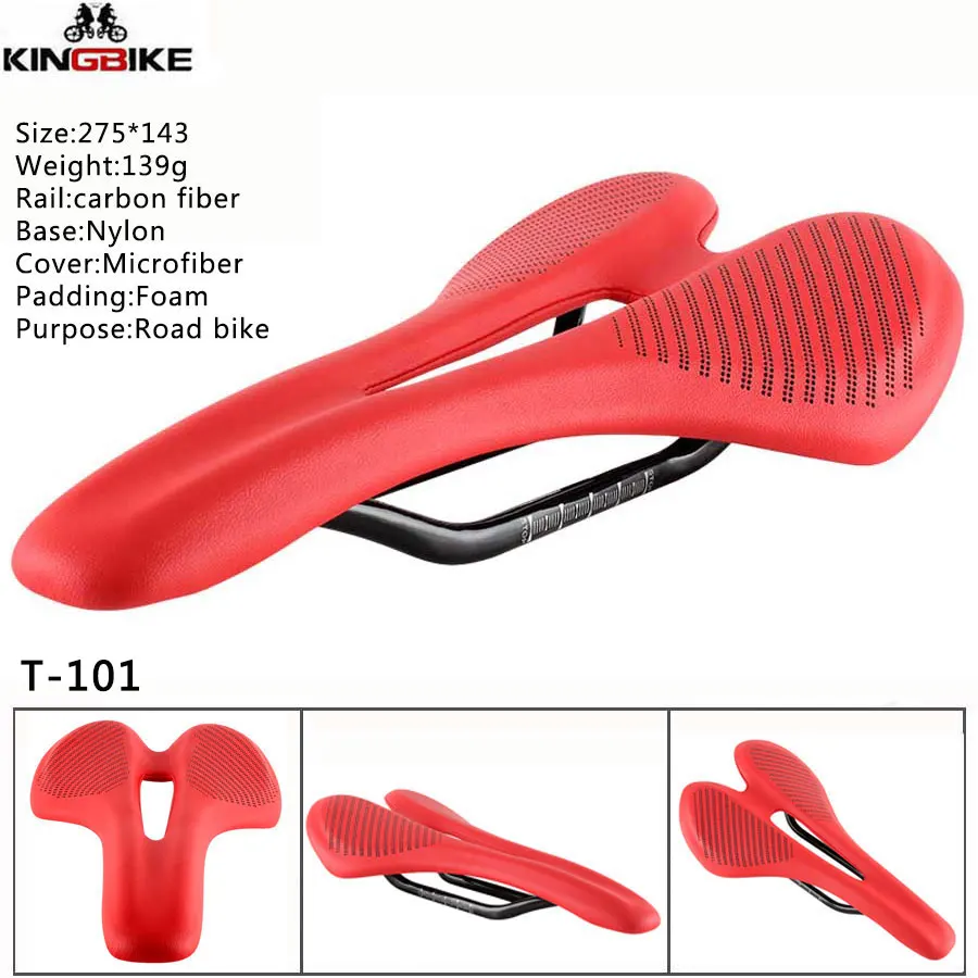KINGBIKE Сверхлегкий велосипед седло горный велосипед углеродное седло Велосипедное Сиденье PU горная углеродистая сталь седла mtb дорожный велосипед часть седло