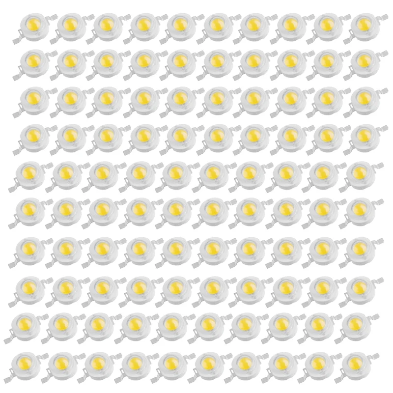 

100 шт., светодиодные лампы, фонарь, 1 Вт, чип лампы высокой мощности 2800-3200K светодиодный чип