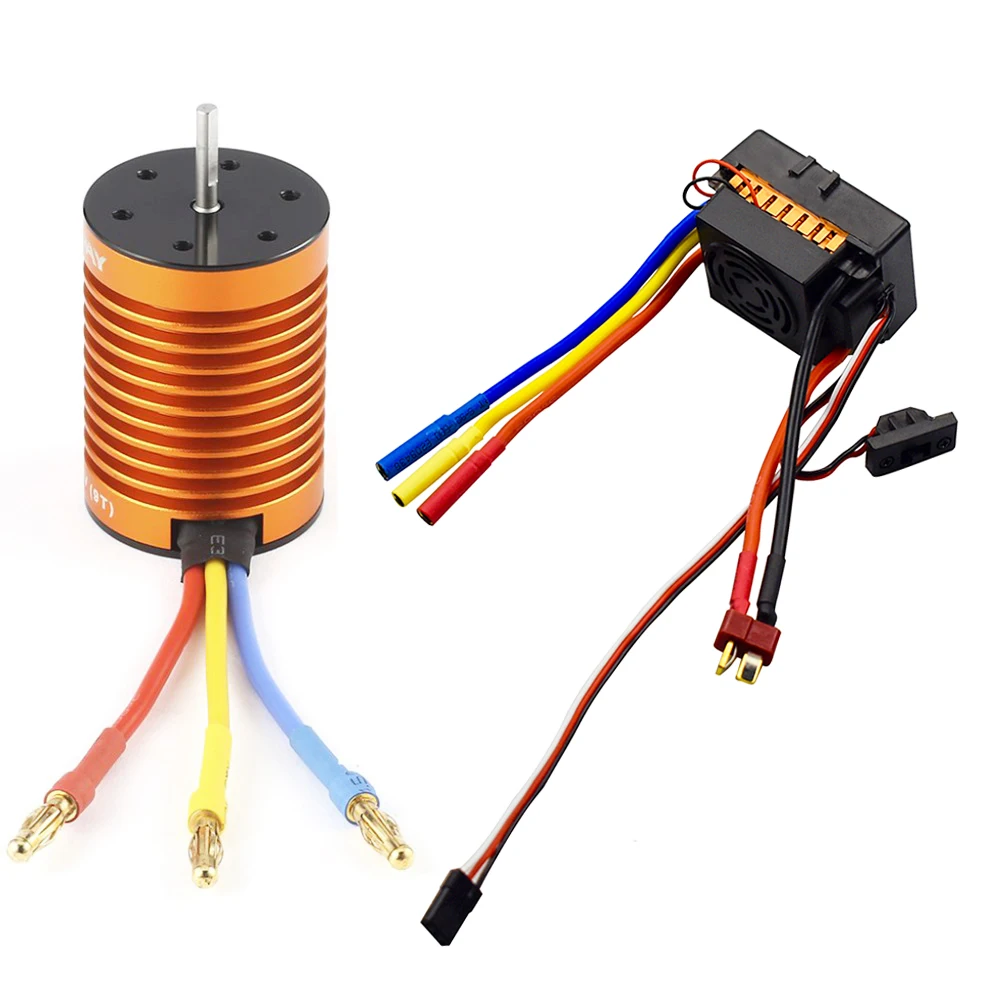 OCDAY 10T 3930KV 4 полюса Бессенсорный бесщеточный мотор с 60A электронный регулятор скорости комбо набор для 1/10 RC автомобилей и грузовиков