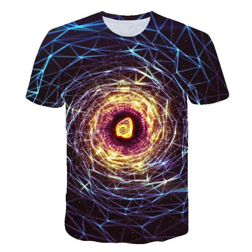 

2021 Kids T Shirt New Fashion Geometry Short Sleeve Graphic Printed O Neck Boys/Girls Summer Baby All-Match Tops T Shirt Child