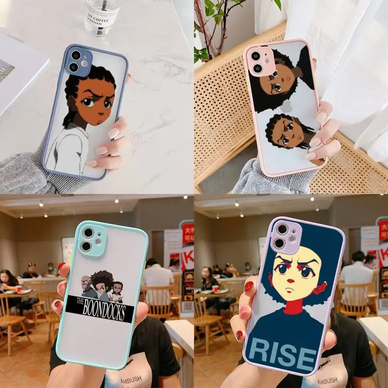 

Huey Freeman The Boondocks Phone Case Matte Bumper Case For iphone 13 12 11 Pro Max X XS Max XR 7 8 Plus 12mini Cover