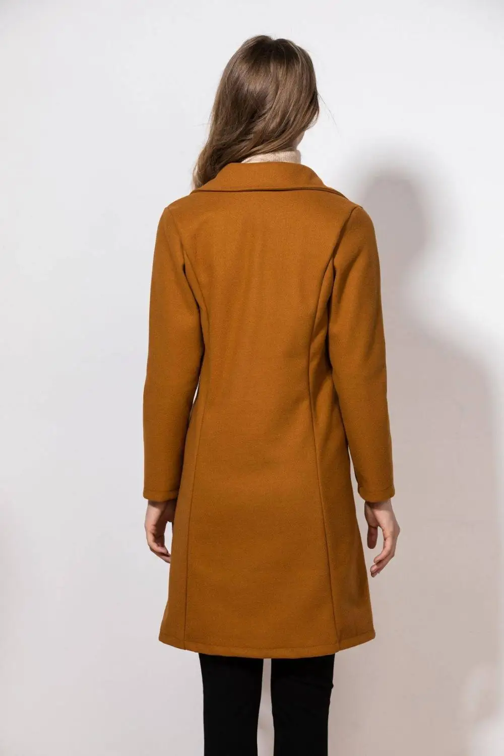 2021 new European and American women's windbreaker mid-length woolen coat | Женская одежда