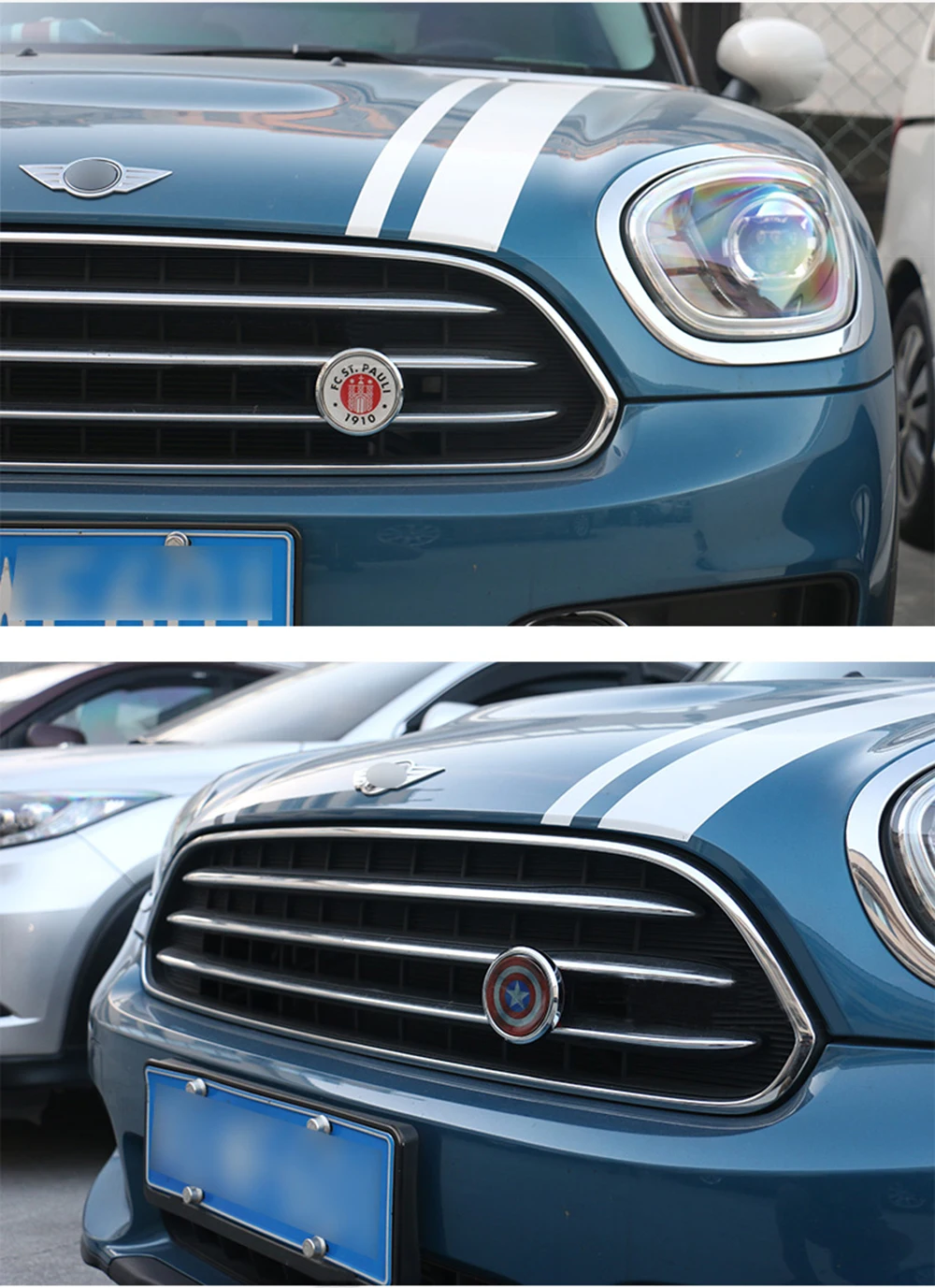 Автомобиль 3D Grillem эмблема значок наклейки внешний декор для Mini Cooper One S JCW R55 R56 R60 R61 F54 F55 F56 F60 аксессуары
