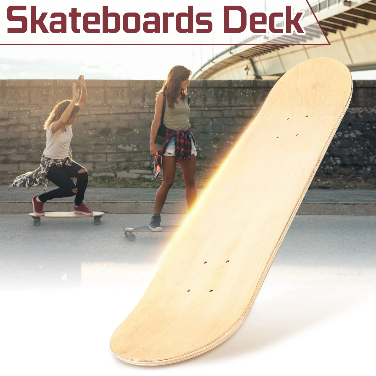 

8inch 8-Layer Maple Blank Double Concave Skateboards Natural Skate Deck Board Skateboards Deck Wood Maple