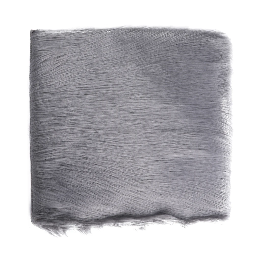 Gray 30x30cm Чехол для стула из искусственной овчины, разноцветная теплая шерстяная ковровая подушка для сиденья, длинная кожа, мех, простые пушистые коврики, моющиеся - Цвет: Gray 30x30cm