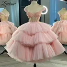 Женское коктейльное платье Lowime, розовое, с бисером, на заказ, вечернее платье, короткие платья для выпускного вечера, 2021