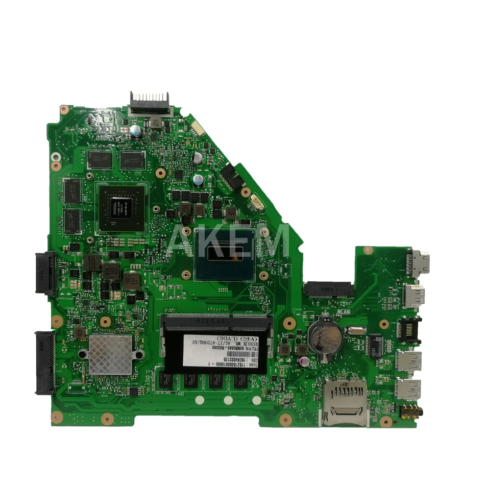 С i7 4710HQ/4 ГБ ОЗУ GTX820M LVDS X550JD материнская плата для Asus X550JK X550J A550J FX50J ноутбук Mianboard 100%