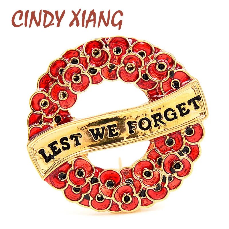 Женская Брошь Мак CINDY XIANG красная эмалированная брошь в форме цветка 2 цвета на