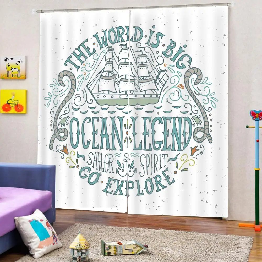 Пользовательский морской занавес парусника пусть ваши мечты установить парус