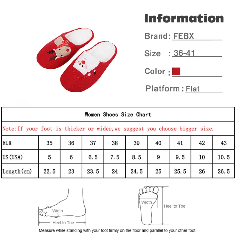 

Women Warm Plush Winter Slippers Ladies Christmas Elk Flat Shoes Indoor Non-slip Short Fur Cotton Slippers Female Flip Flops